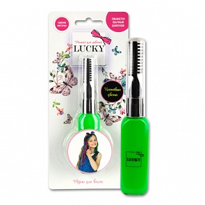 Тушь для волос неонового зеленого цвета, на блистере, объём 15 мл. (Lucky, Т11933)